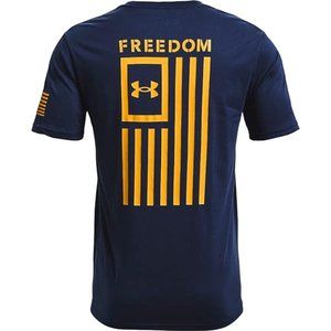 Under Armour Mens Standard New Freedom Flag T-Shirt, Academy (410)/Steeltown Gol